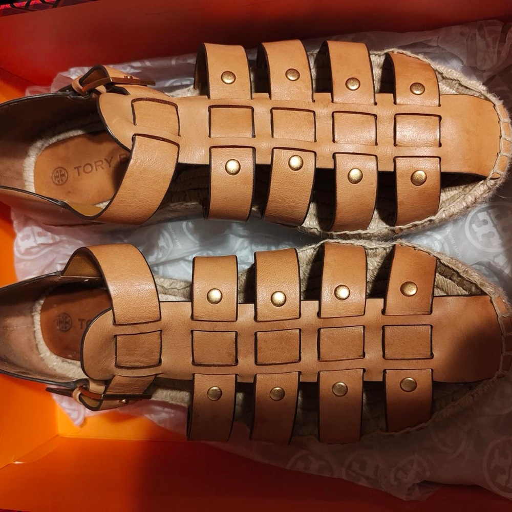 Tory Burch Tan Espadrille Sandals